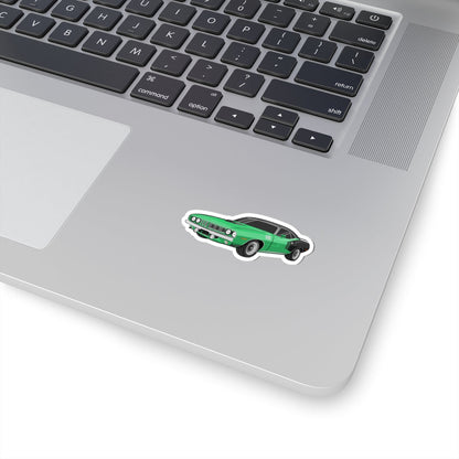 Kiss-Cut Vinyl Decals - Vintage green car Printify