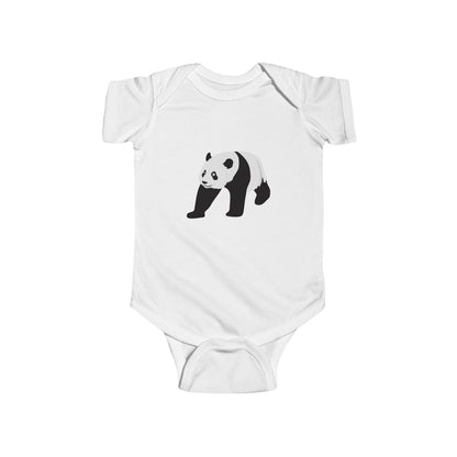 Baby Crawling Panda Bodysuit - Infant Onesie Printify
