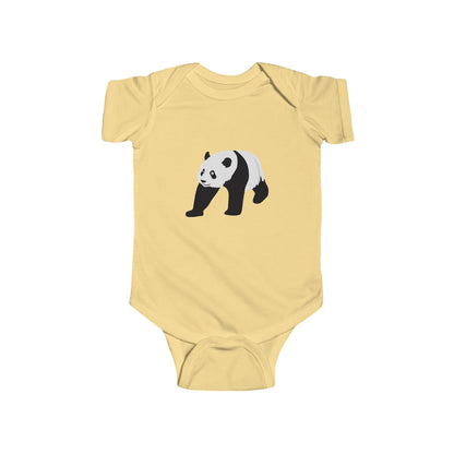 Baby Crawling Panda Bodysuit - Infant Onesie Printify