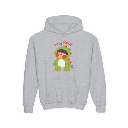 Youth Heavy Blend Hooded Sweatshirt - Tiny Raur, Cute Dino Printify