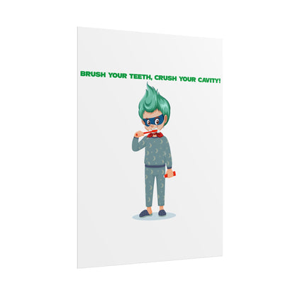 Rolled Posters - Super kiddo brushing teeth - [[{"value":"Wonderwear Kid"}]]