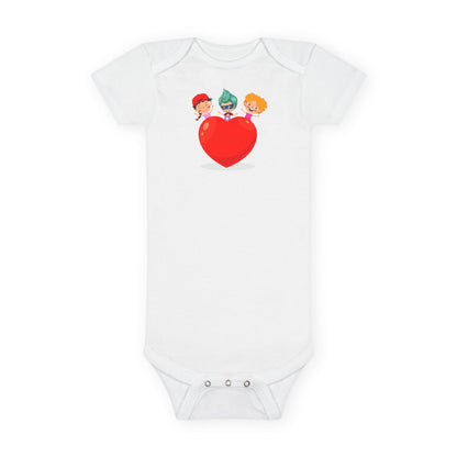 Infant Jersey One Piece - Valentines - Super kiddo on top of heart - [[{"value":"Wonderwear Kid"}]]
