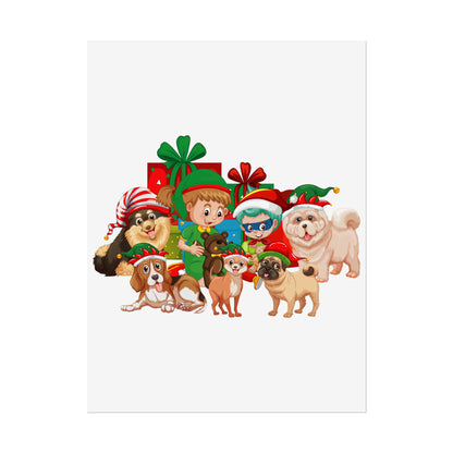 Rolled Posters - Christmas with super kiddo pet friends without text - [[{"value":"Wonderwear Kid"}]]
