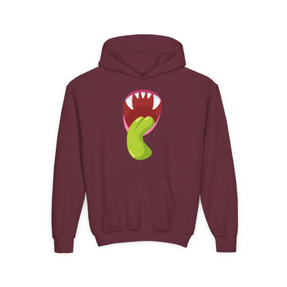Youth Heavy Blend Hooded Sweatshirt - Monster showing tongue Printify
