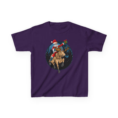 Kids Heavy Cotton™ Tee - Super kiddo riding a reindeer - [[{"value":"Wonderwear Kid"}]]