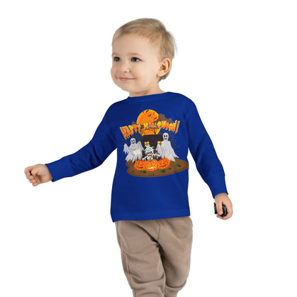 Toddler Long Sleeve Tee - Super kiddo with ghost - [[{"value":"Wonderwear Kid"}]]