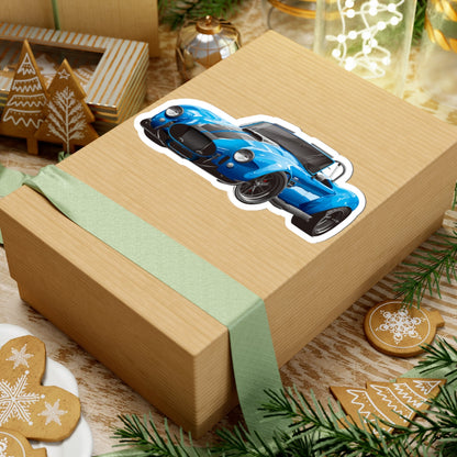 Kiss-Cut Stickers - Classic Blue Muscle Car Printify