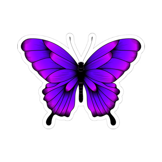 Kiss-Cut Vinyl Decals - Tropical purple butterfly Printify