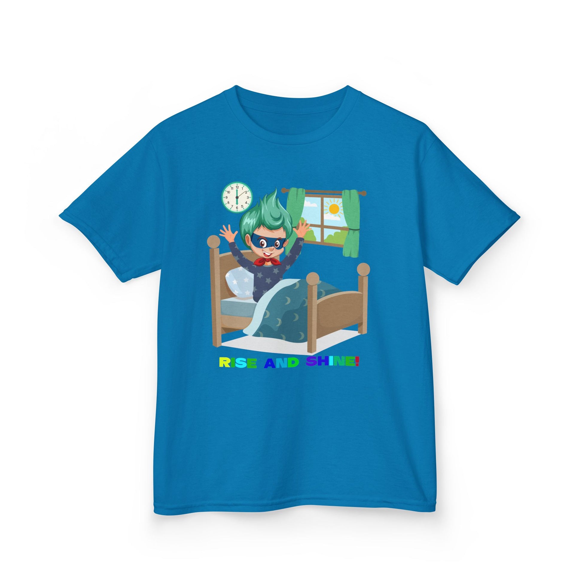 Kids Heavy Cotton™ Tee - Super kiddo teaches us to wake up early - [[{"value":"Wonderwear Kid"}]]