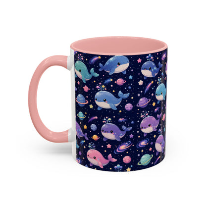 Accent Coffee Mug  (11/15 oz) - Cosmic Whale Adventure