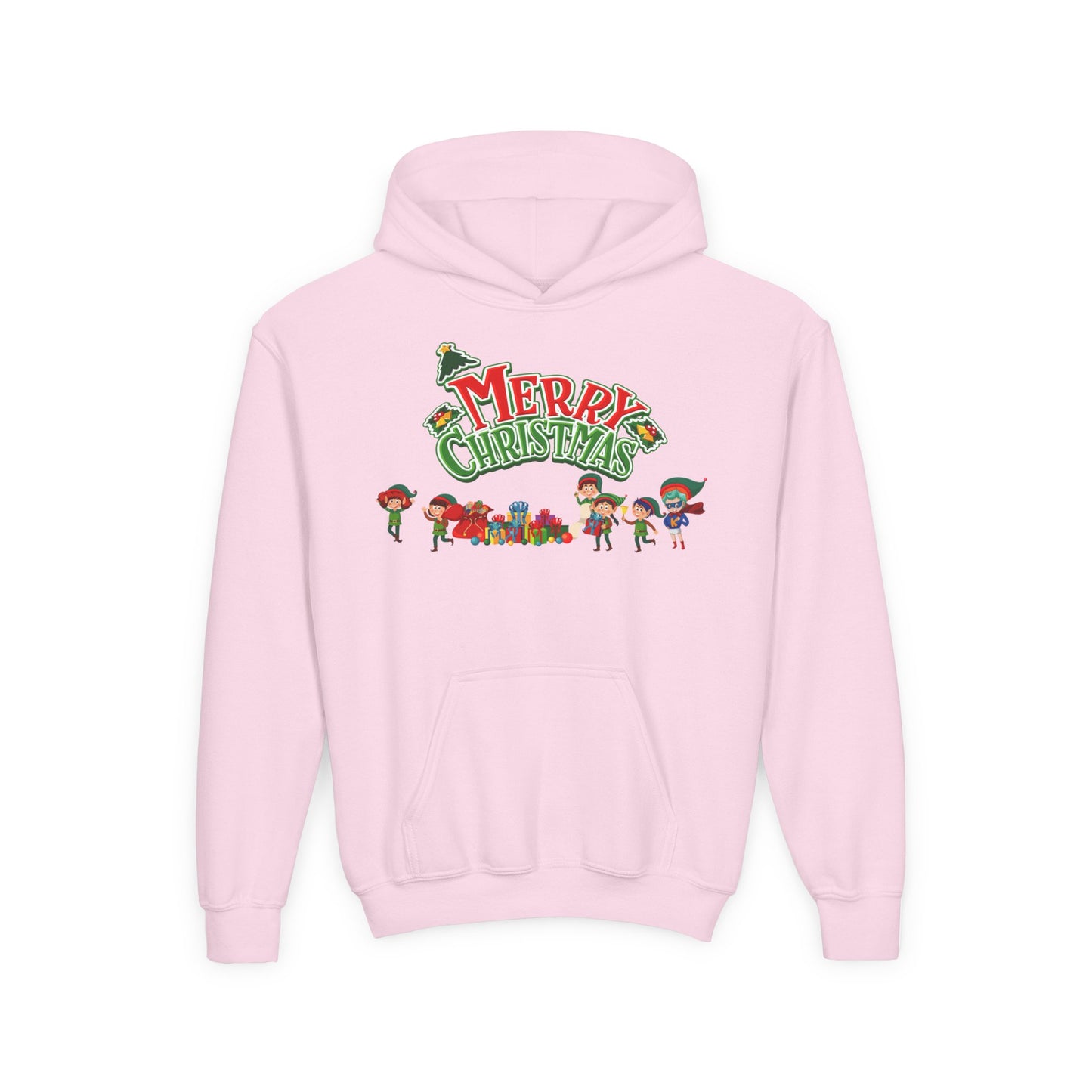 Youth Heavy Blend Hooded Sweatshirt - Merry christmas from super friends