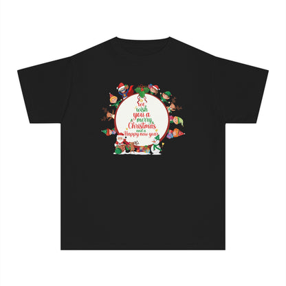 Youth Midweight Tee - We wish you a merry Christmas - [[{"value":"Wonderwear Kid"}]]