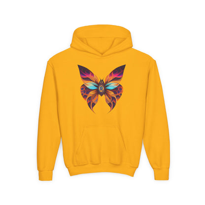 Youth Heavy Blend Hooded Sweatshirt - beautiful butterfly Printify