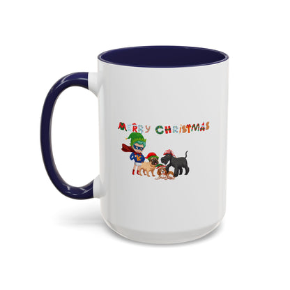 Accent Coffee Mug - Super kiddo woith pet friends - [[{"value":"Wonderwear Kid"}]]