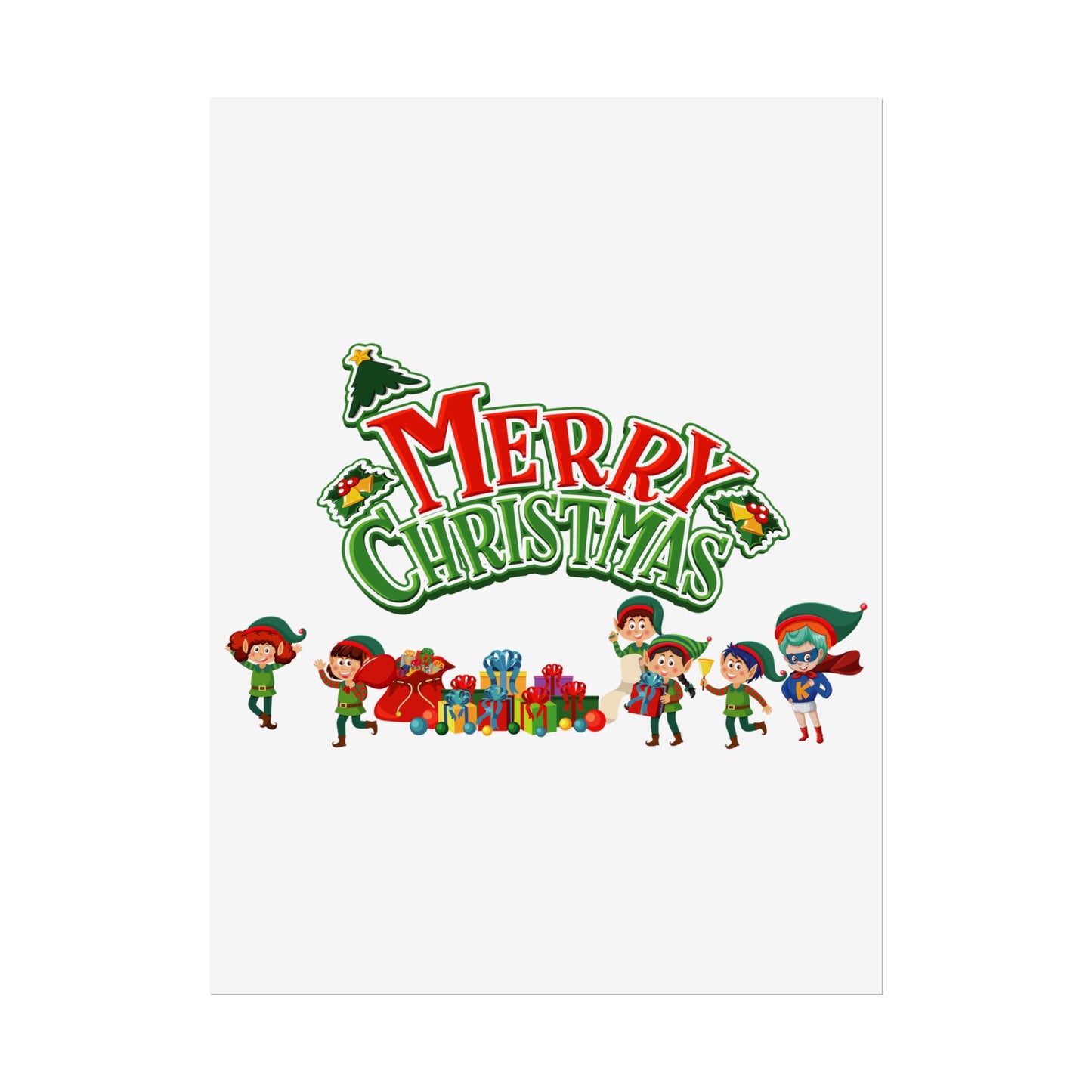 Rolled Posters - Merry christmas from super friends - [[{"value":"Wonderwear Kid"}]]
