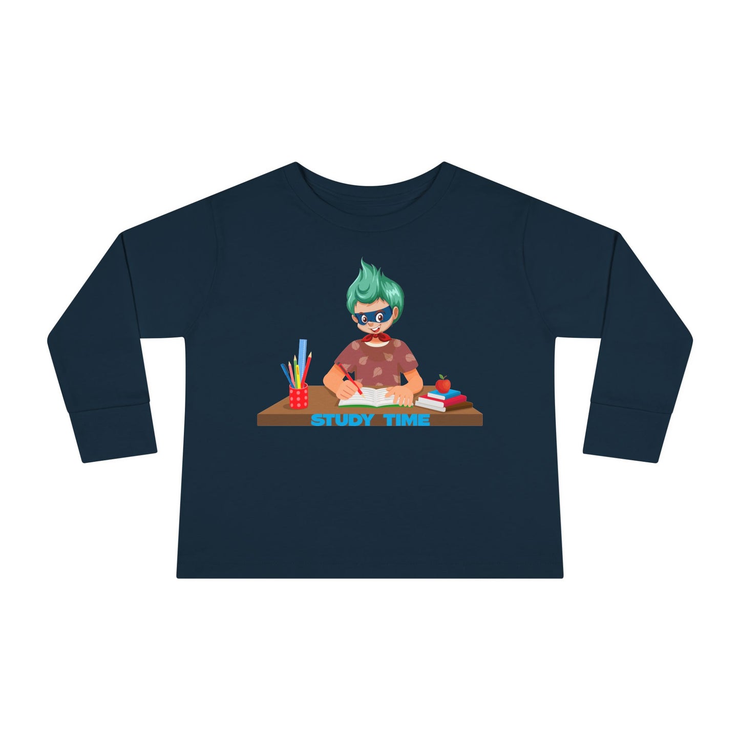 Toddler Long Sleeve Tee - Super kiddo studying - [[{"value":"Wonderwear Kid"}]]