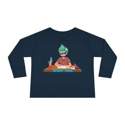 Toddler Long Sleeve Tee - Super kiddo studying - [[{"value":"Wonderwear Kid"}]]