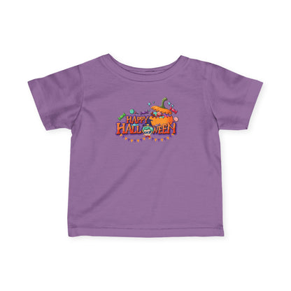 Infant Fine Jersey Tee - Happy halloween banner Printify