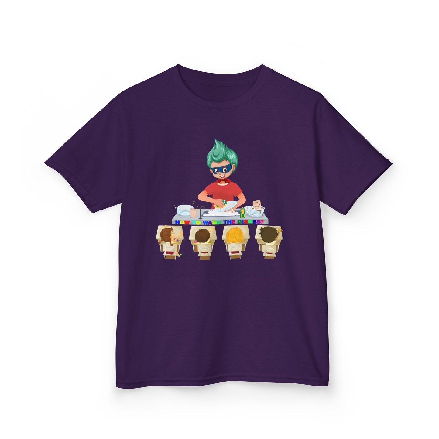 Kids Heavy Cotton™ Tee - Little kiddo teaching to wash dishes - [[{"value":"Wonderwear Kid"}]]