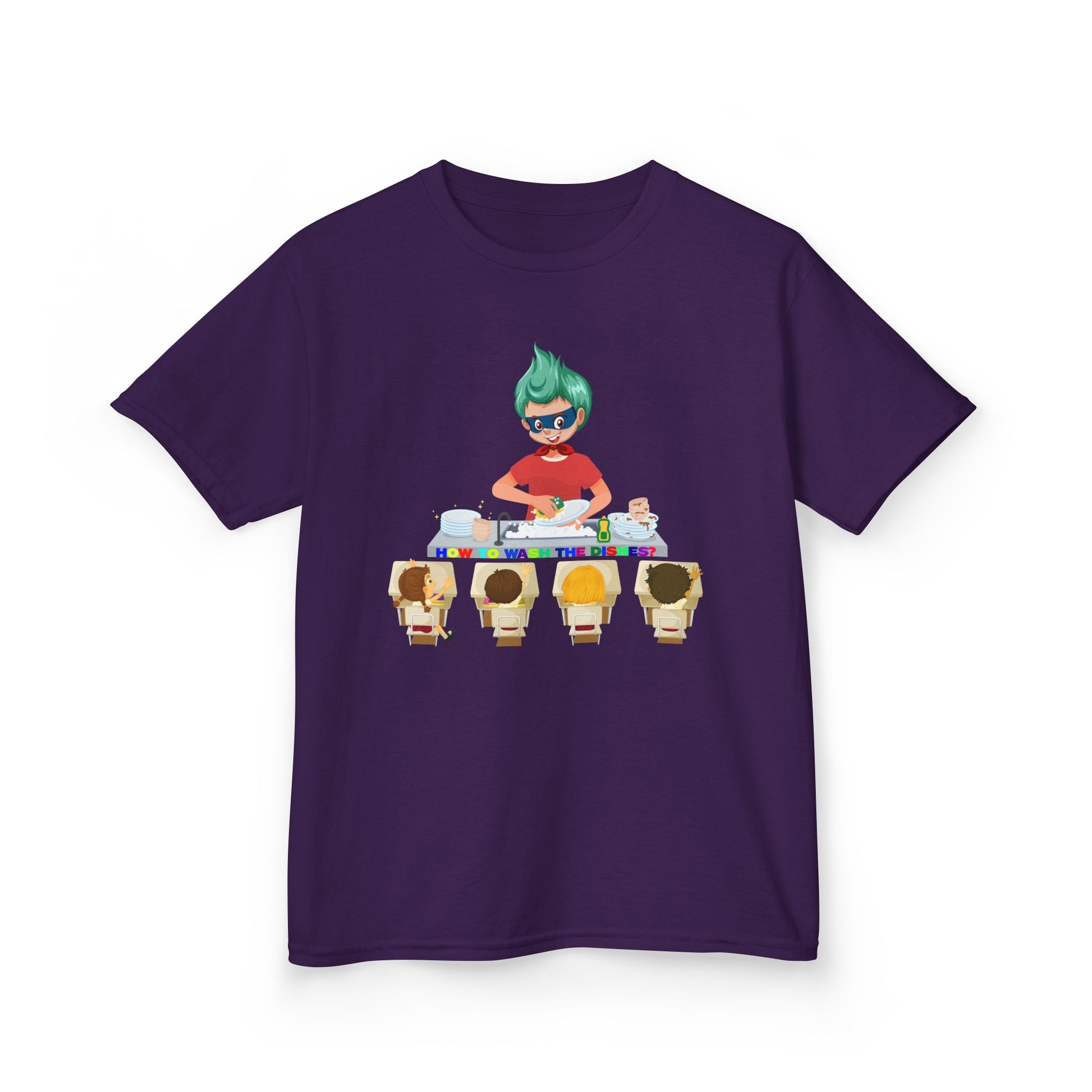 Kids Heavy Cotton™ Tee - Little kiddo teaching to wash dishes - [[{"value":"Wonderwear Kid"}]]