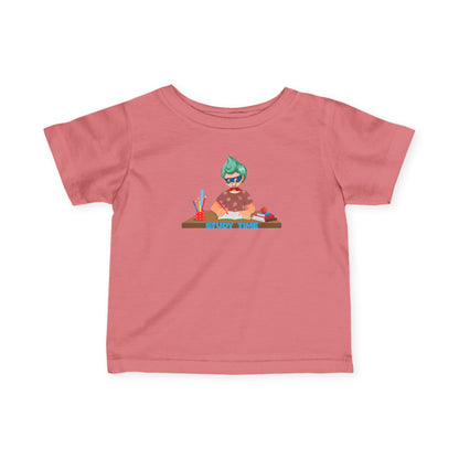 Infant Fine Jersey Tee - Super kiddo studying - [[{"value":"Wonderwear Kid"}]]