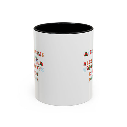 Accent Coffee Mug - Christmas alphabet - [[{"value":"Wonderwear Kid"}]]