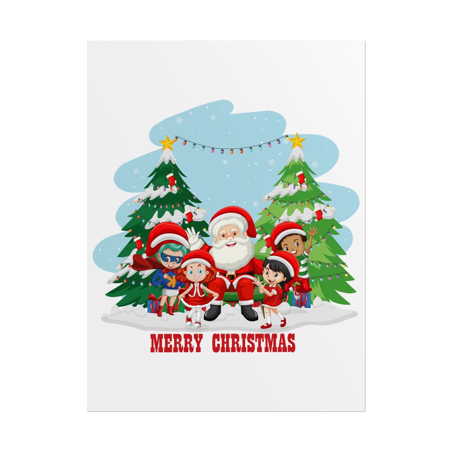 Rolled Posters - Super kiddo with santa claus Merry christmas - [[{"value":"Wonderwear Kid"}]]