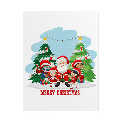 Rolled Posters - Super kiddo with santa claus Merry christmas - [[{"value":"Wonderwear Kid"}]]