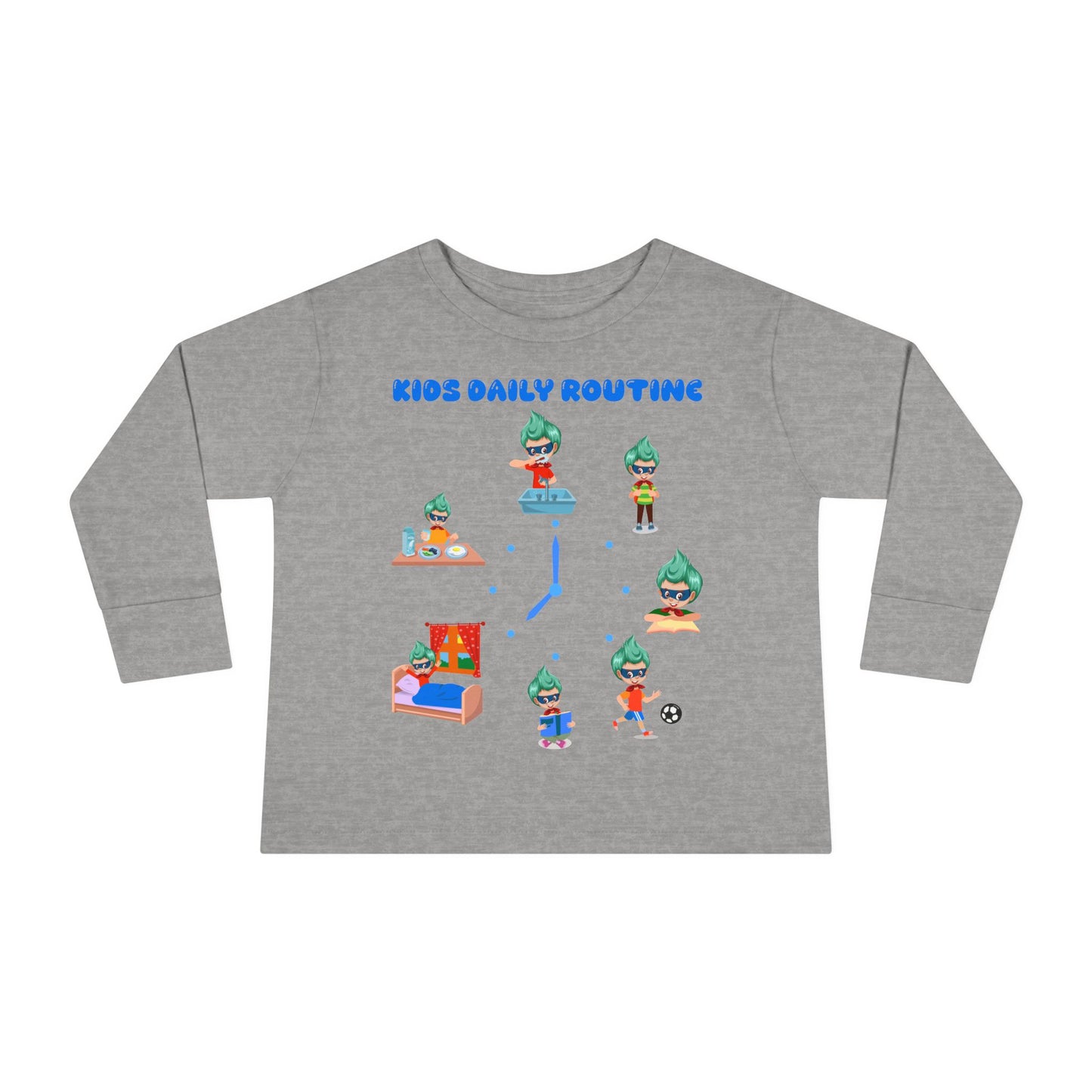 Toddler Long Sleeve Tee - Super kiddo daily routine - [[{"value":"Wonderwear Kid"}]]