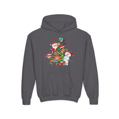 Youth Heavy Blend Hooded Sweatshirt - Super kiddo making christmas tree - [[{"value":"Wonderwear Kid"}]]