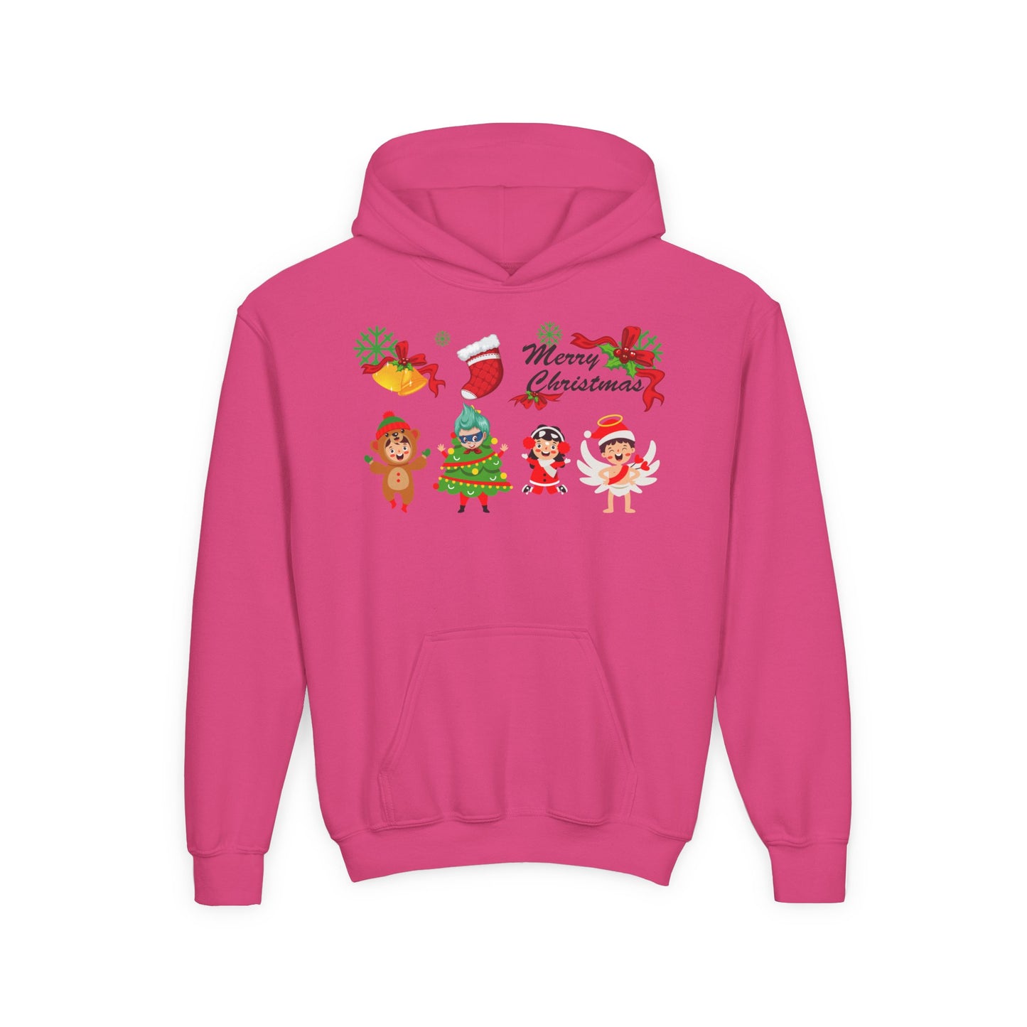 Youth Heavy Blend Hooded Sweatshirt - Merry christmas from super kid
