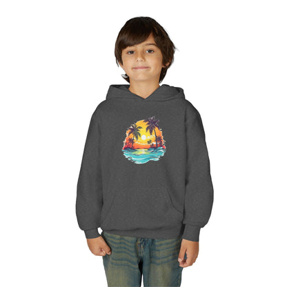 Youth Heavy Blend Hooded Sweatshirt - Summer tropical Printify