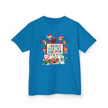 Kids Heavy Cotton™ Tee - Christmas alphabet with super kiddo - [[{"value":"Wonderwear Kid"}]]