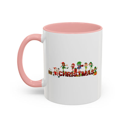 Accent Coffee Mug - Christmas with santa claus and friends - [[{"value":"Wonderwear Kid"}]]
