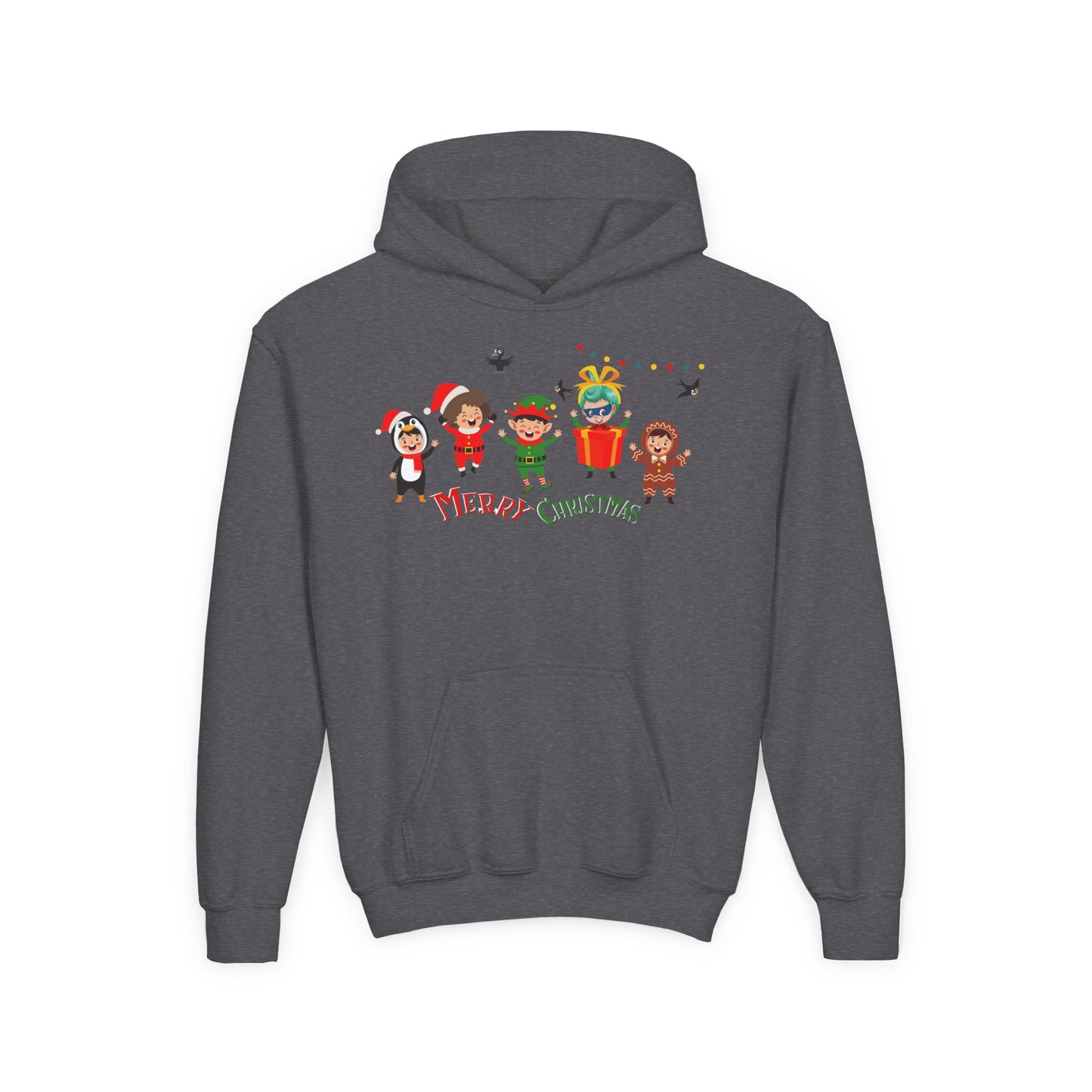 Youth Heavy Blend Hooded Sweatshirt - Merry christmas by super kiddo and friends