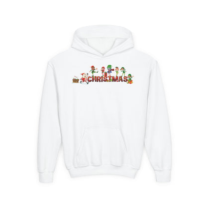Youth Heavy Blend Hooded Sweatshirt - Christmas with santa claus and friends - [[{"value":"Wonderwear Kid"}]]
