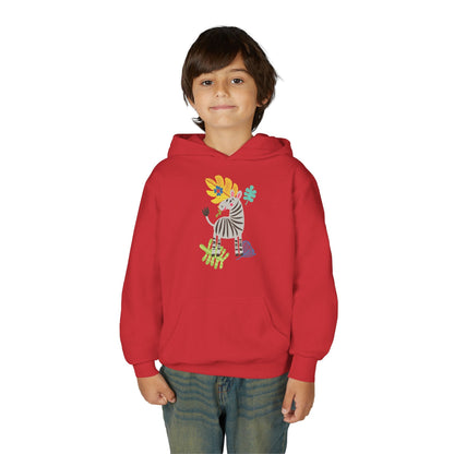 Youth Heavy Blend Hooded Sweatshirt -Zebra Printify