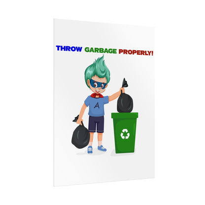 Rolled Posters - Super kiddo taking trash out - [[{"value":"Wonderwear Kid"}]]