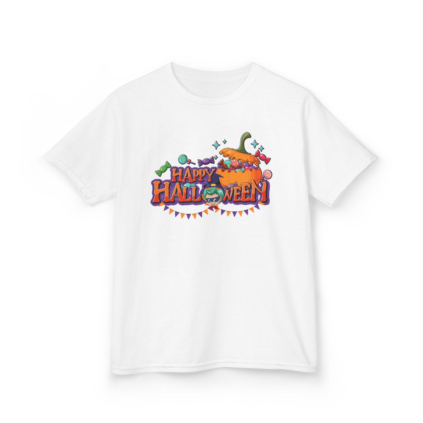 Kids Heavy Cotton™ Tee - Happy halloween banner