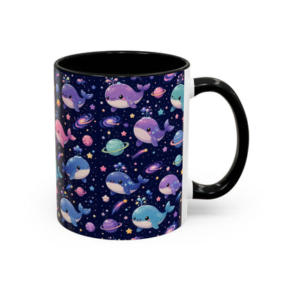 Accent Coffee Mug  (11/15 oz) - Cosmic Whale Adventure