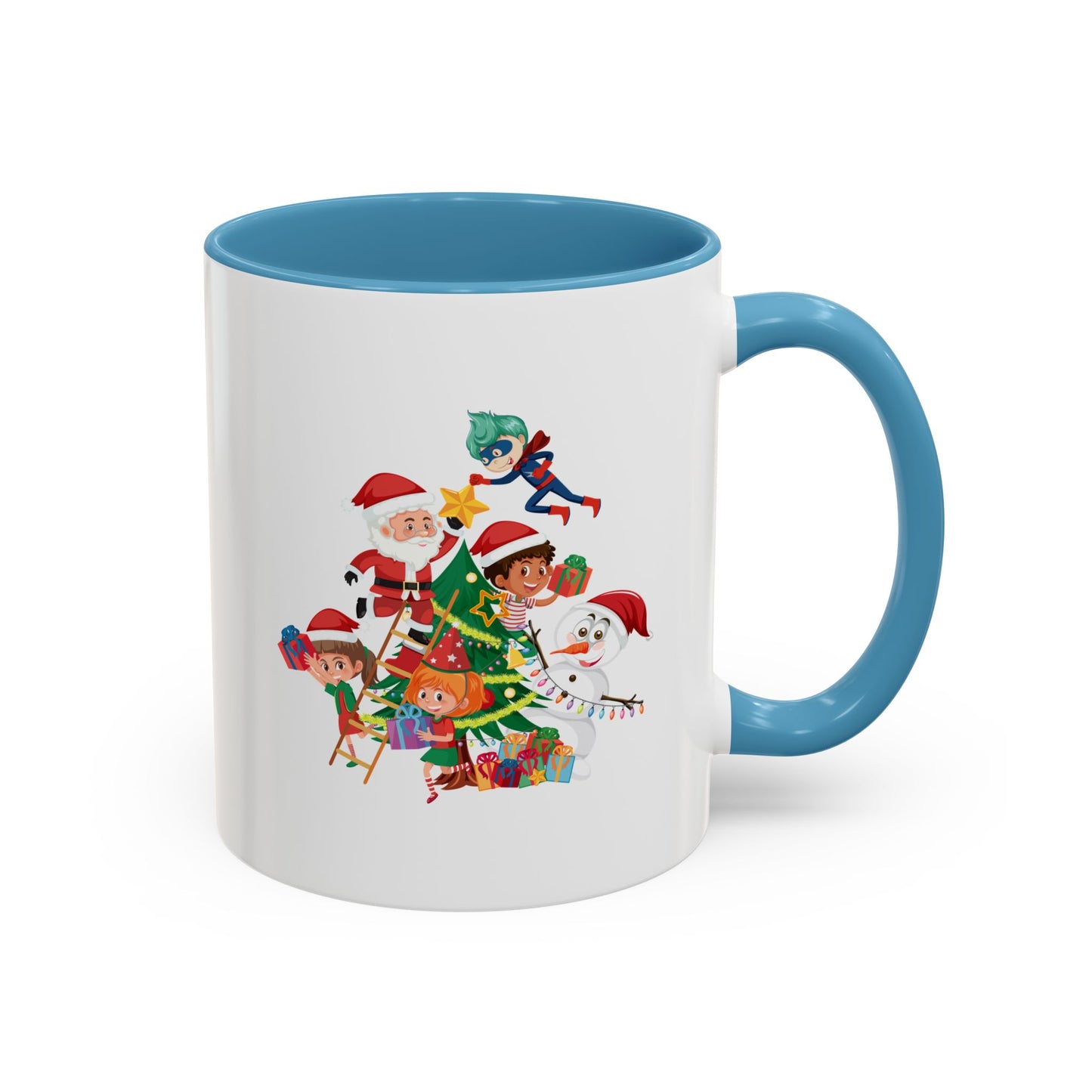 Accent Coffee Mug - Super kiddo making christmas tree