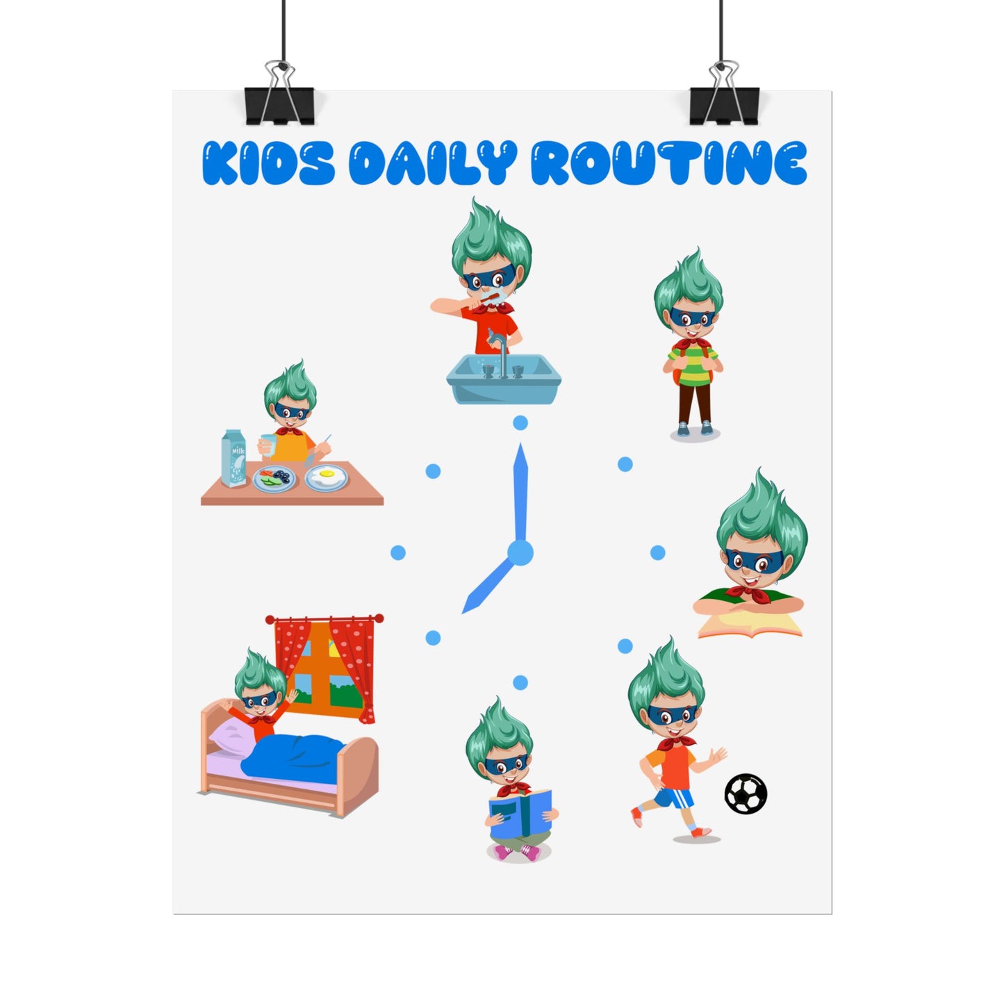 Rolled Posters - Super kiddo daily routine - [[{"value":"Wonderwear Kid"}]]