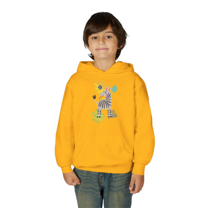 Youth Heavy Blend Hooded Sweatshirt -Zebra Printify