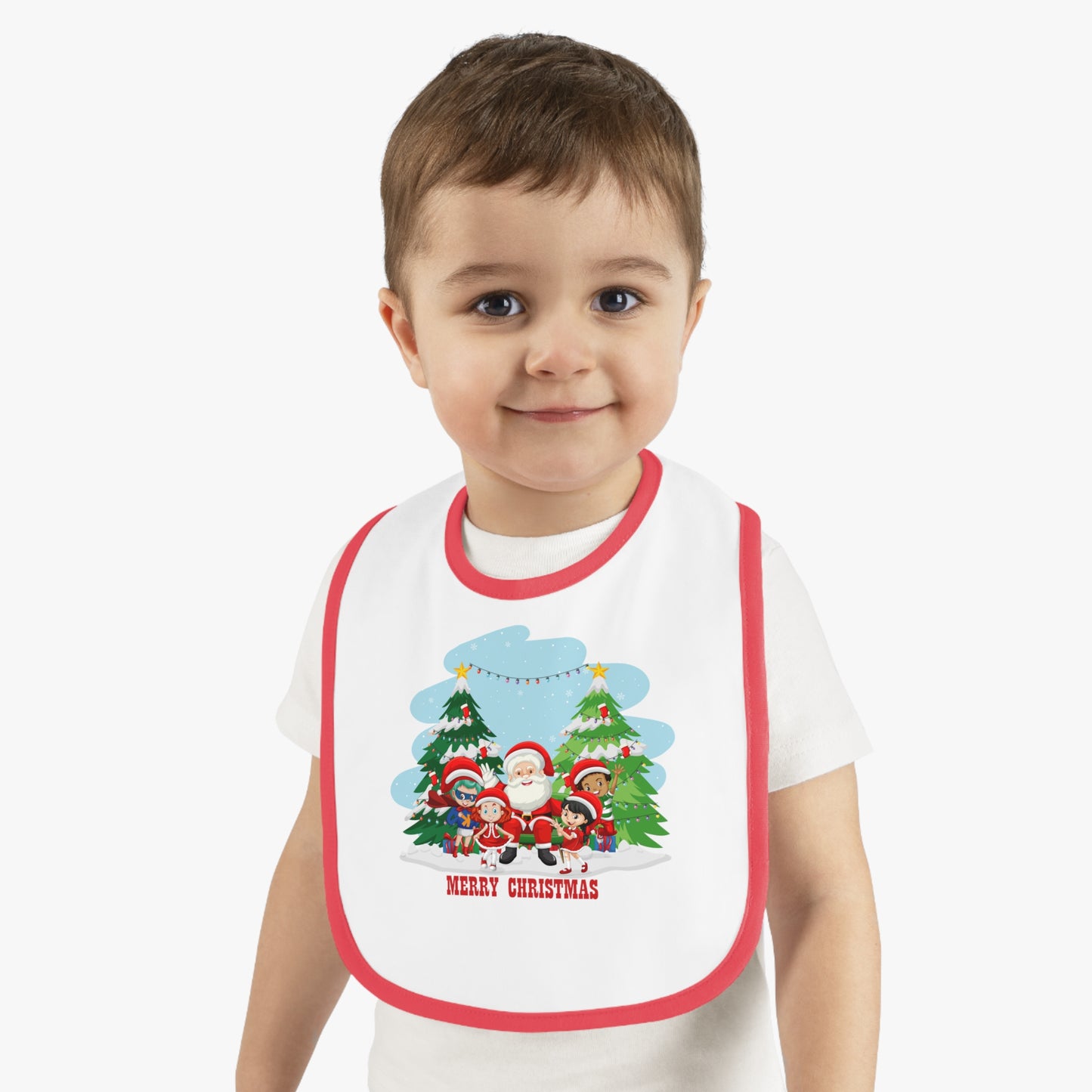 Baby Bib - Super kiddo with santa claus Merry christmas