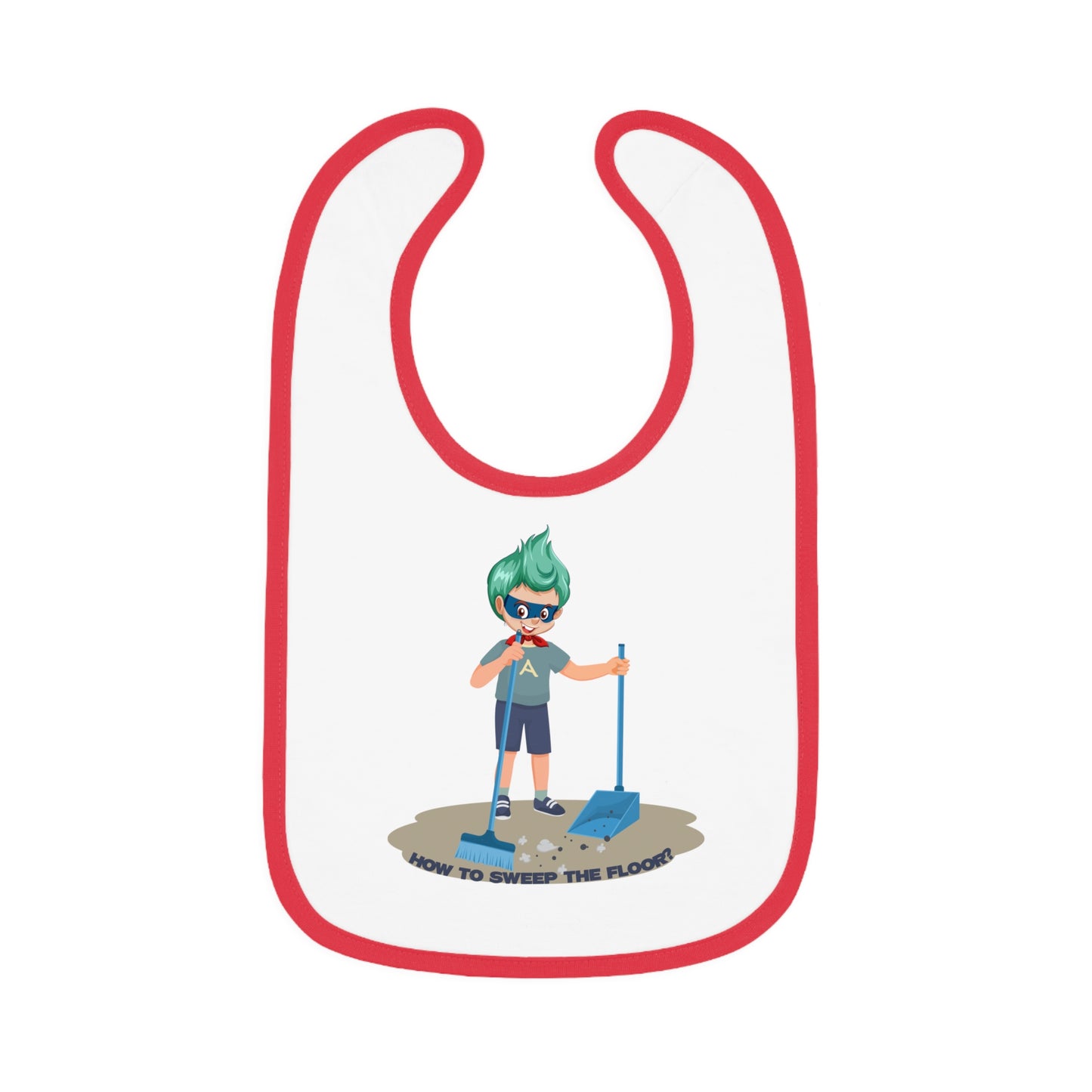 Baby Bib - Super kiddo sweeping floor