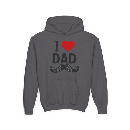 Youth Heavy Blend Hooded Sweatshirt - I love dad Printify