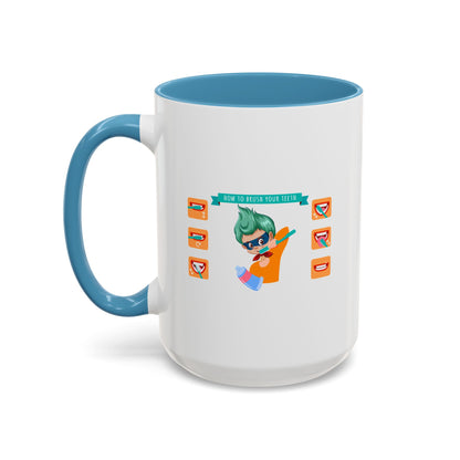 Accent Coffee Mug - Super kiddo how to brush teeth - [[{"value":"Wonderwear Kid"}]]