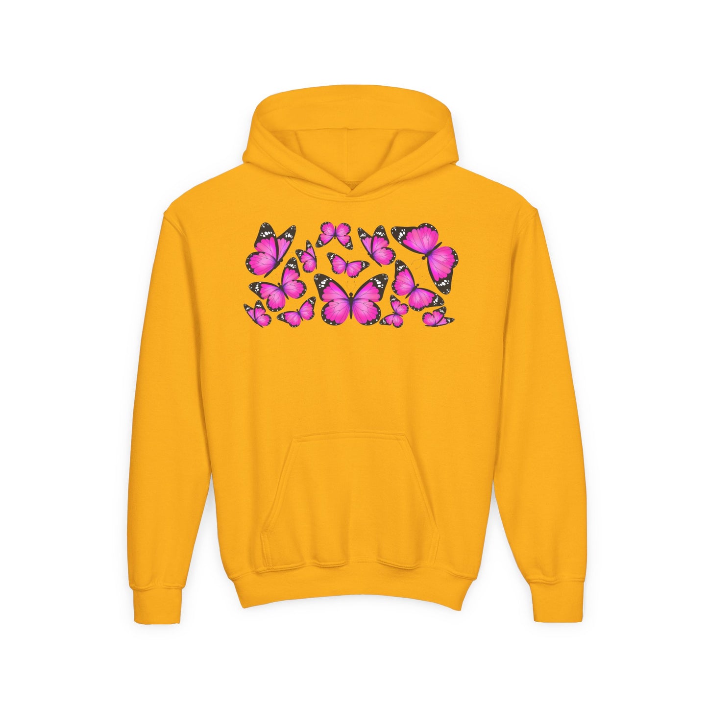 Youth Heavy Blend Hooded Sweatshirt -  Beautiful purple monarch