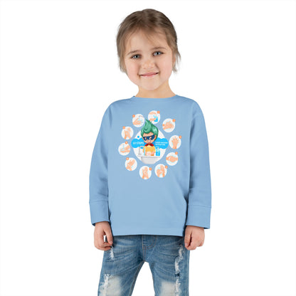 Toddler Long Sleeve Tee - Super kiddo hand washing steps - [[{"value":"Wonderwear Kid"}]]