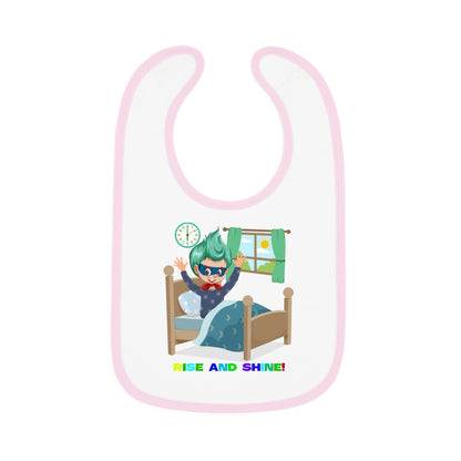 Baby Bib - Super kiddo teaches us to wake up early - [[{"value":"Wonderwear Kid"}]]